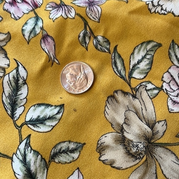 XHILARATION Mustard Yellow Floral Dress SZ Small - Picture 8 of 8
